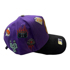 HARMONY purple & black suede brim trucker hat