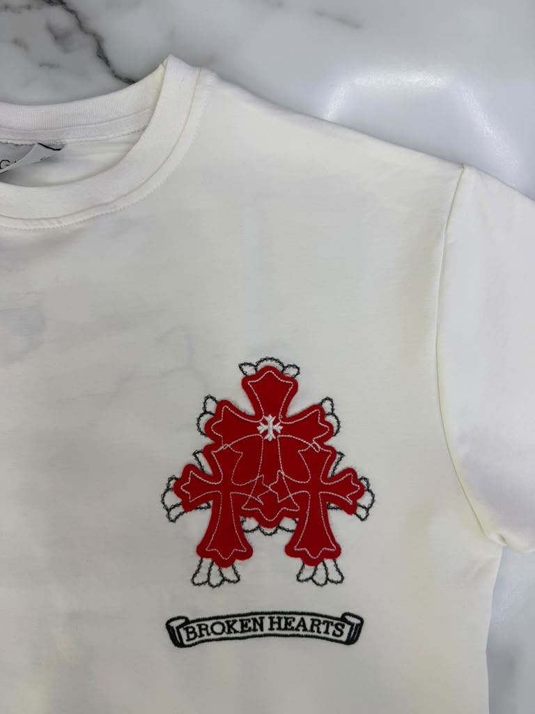RICH GANG T-SHIRT red broken heart (#OVZ TEE,(GG917) red