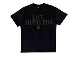 LIFE HUSTLERS T-SHIRT “BASIC TEE ” Black on Black (Life Hustlers