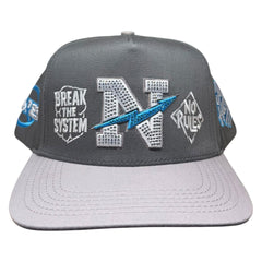 NO RULES" Snapback Cap – gray-blue Edition | "N" Logo