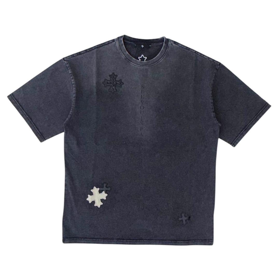 SEE YOU IN PARASISE T-SHIRT WITH PATCHES/BLACK ICE-STYLE-9188A