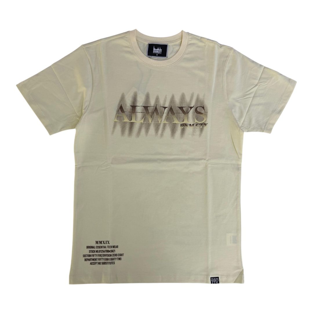 DENIMICITY ALWAYS FLYING HIGH STONED OUT T-SHIRT DNM-2504BEIGE