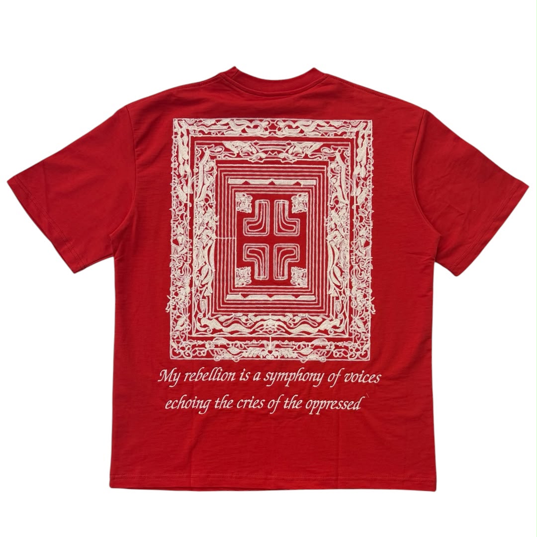 RICH GANG T-SHIRT my rebellion (#OVZ TEE, (BP824)) red