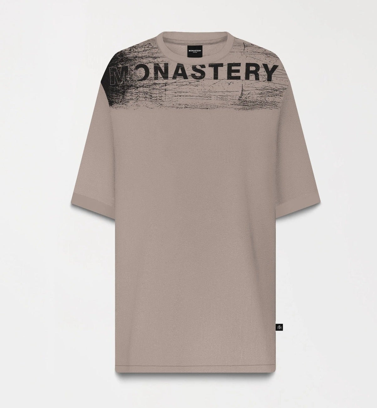 MONASTERY COUTURE GIBBON T-SHIRT OVERSIZED MEN TAUPE GRAY