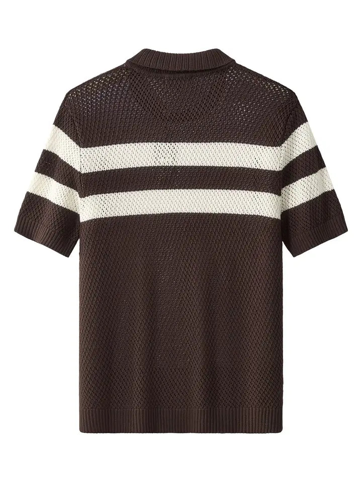 BAROCCO COFFEE Shirt-Coffe  PSS625-Marina Stripe Ss