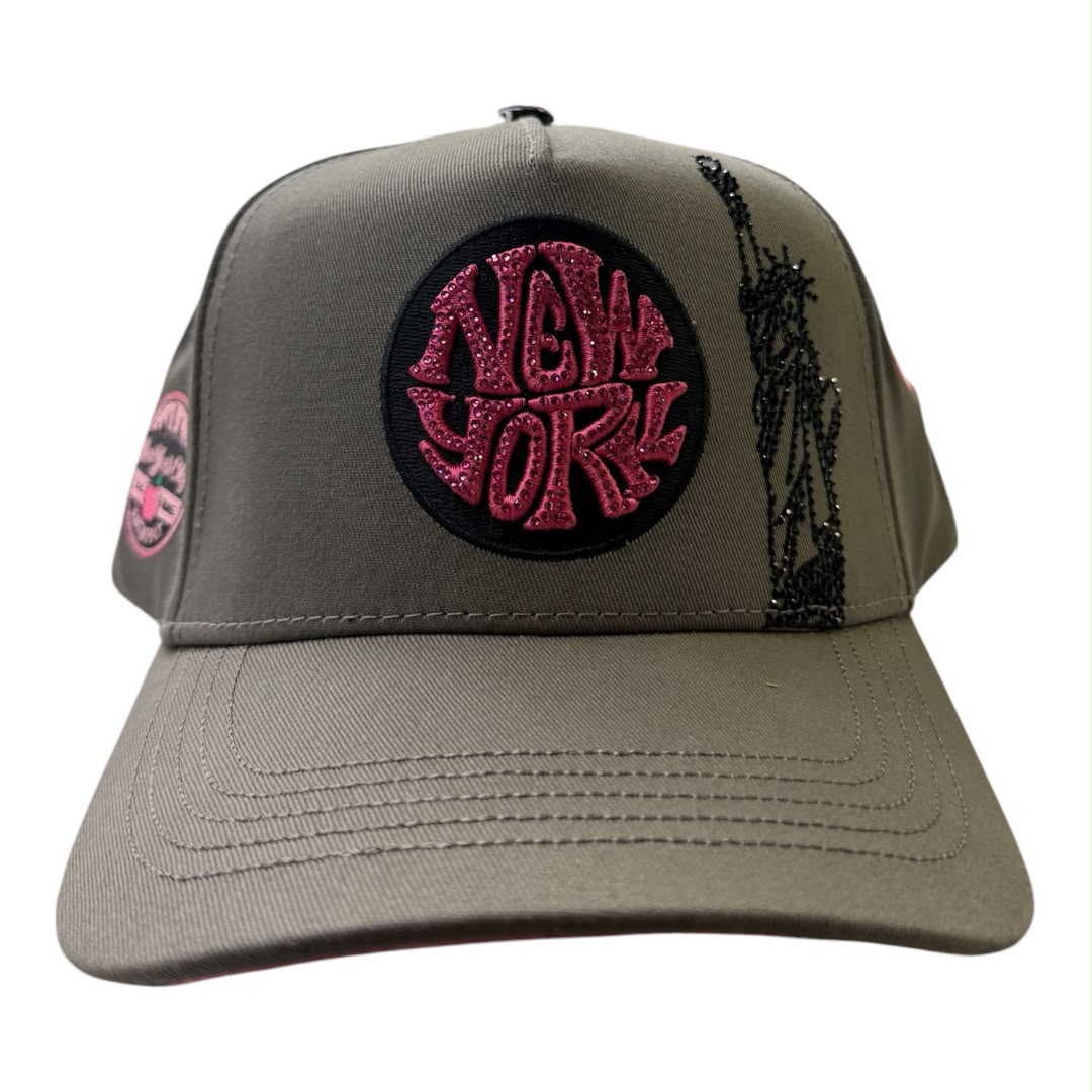 NIJAYOTE - New york statue of liberty pink rhinestone cap (gray