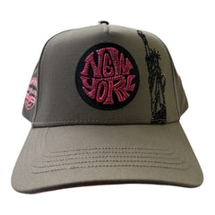NIJAYOTE - New york statue of liberty pink rhinestone cap (gray