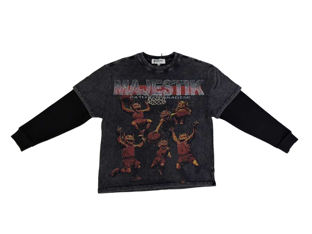 MAJESTIK HOMME DEUX-EN-UN TEINT EN PIÈCE (AVEC THERMIQUE) TW2595 NOIR