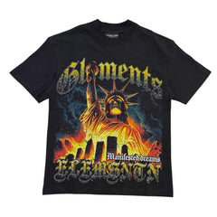 ELEMENTS DRIP t-shirt SAINTS ELEMENTS " RHINESTONE GRAPHIC TEE BLCK/YELLOW