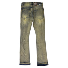 DENIMiCITY PANT RIP N REPAIR DARK VINTAGE WASH WITH OLIVE STITCH INVASION STONE SHIRT