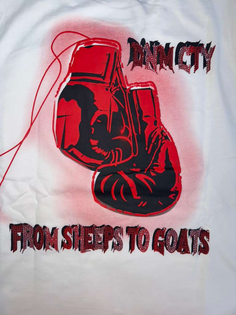 DENIMICITY FROM SHEEPS TO GOATS STONE T-SHIRTDNM-2508WHITE
