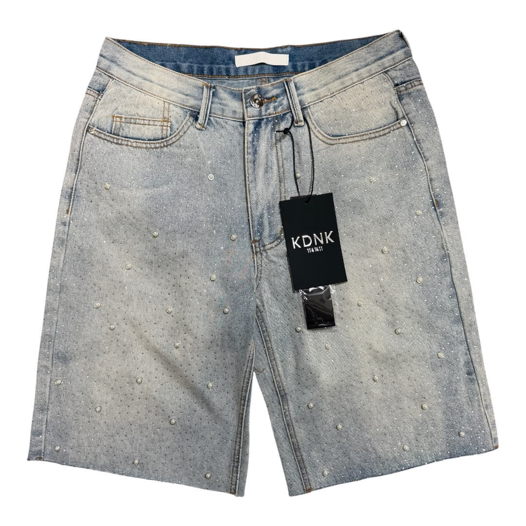 KDNK blue paerl RHINESTONE SHORTS-KND4965S