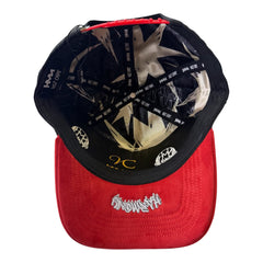 HARMONY black & red suede brim trucker hat