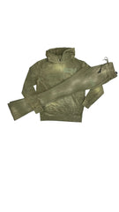 Conjunto de pantalón apilado de felpa francesa lavada EDICIÓN LEGACY 9117H, 9117L OLIVA