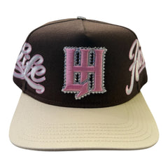 LIFE HUSTLERS HAT LH Brown/ Pink