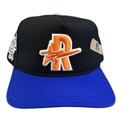 ROUGHPLAY HAT  (BLACK/ROYAL BANDAID SNAPBACK)