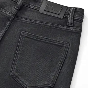 BAROCCO PANTS Shadow Coated Denim-Black