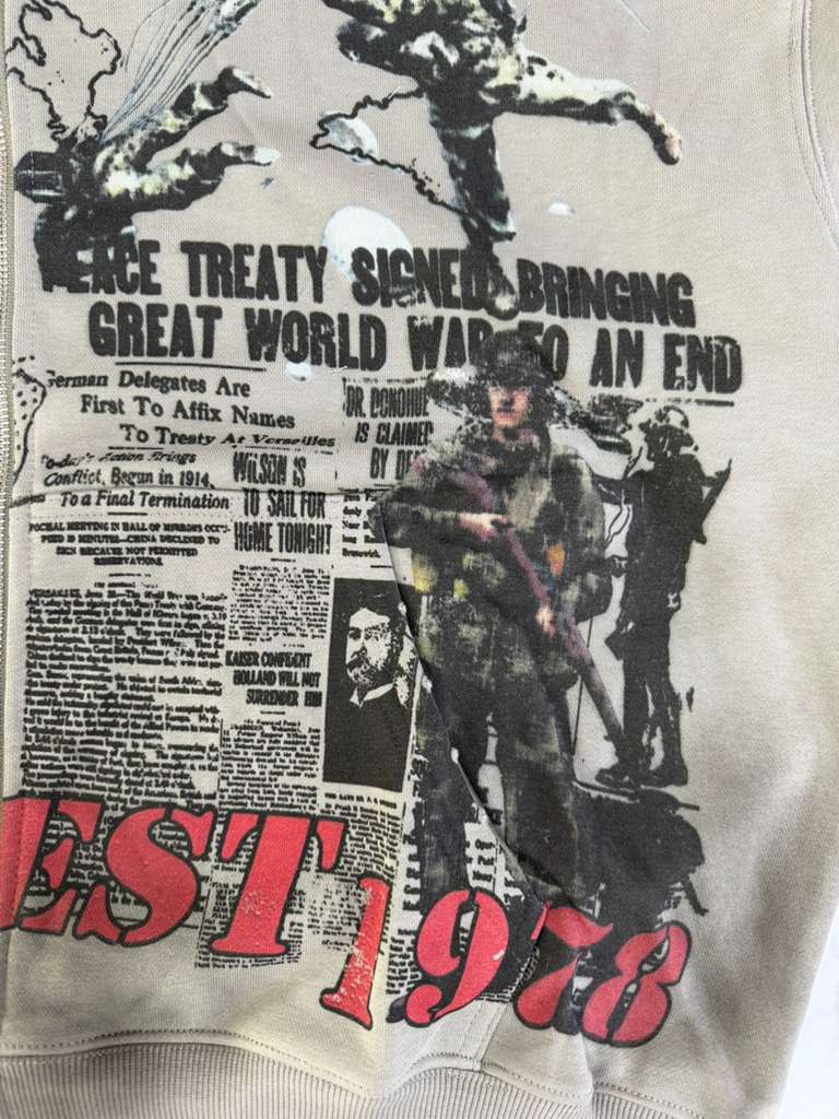 THE SYNDICATE hoodies "PEACE" ZIP UP-DK.GRY (SYNH_18 (2))