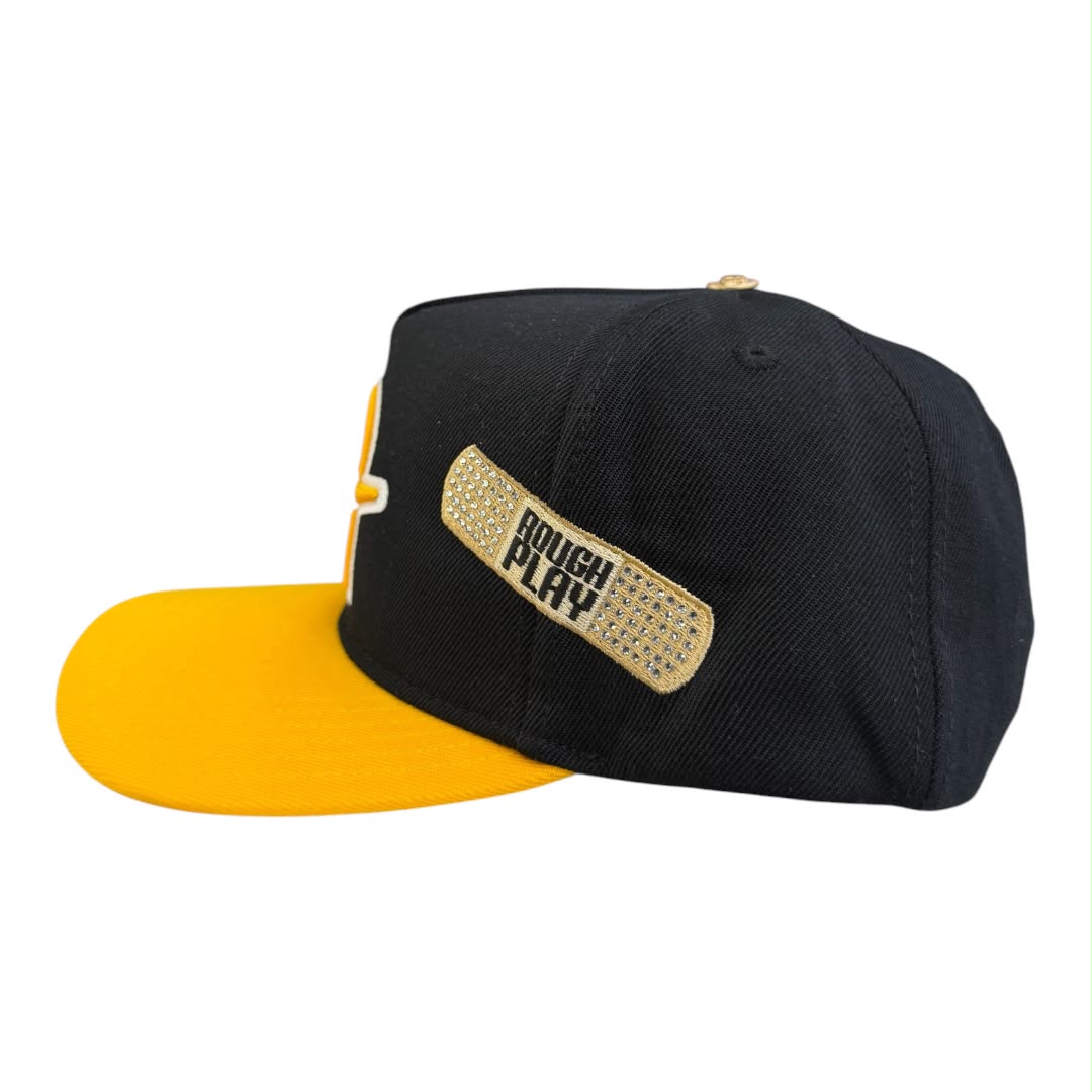 ROUGHPLAY HAT (BLACK/YELLOW BANDAID SNAPBACK