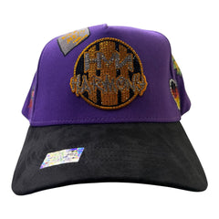 HARMONY purple & black suede brim trucker hat