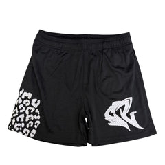 CASTEL leopard print graphic mesh shorts
