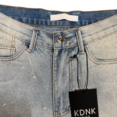 KDNK blue paerl RHINESTONE SHORTS-KND4965S