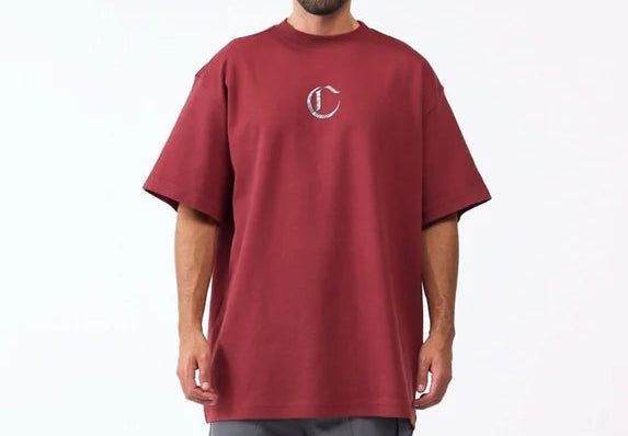 CLEMONT NOCTURNA T-SHIRT oversize men burgundy