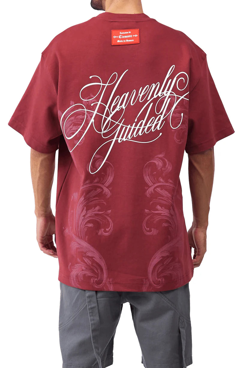 CLEMONT NOCTURNA T-SHIRT oversize men burgundy