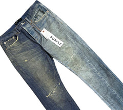 PURPLE DIRTY MID-DARK INDIGO PRINTED DENIM P001-DMIP222